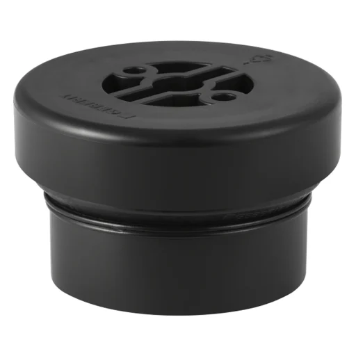 110 mm Deksel med gjenger komplett sort PEH Geberit