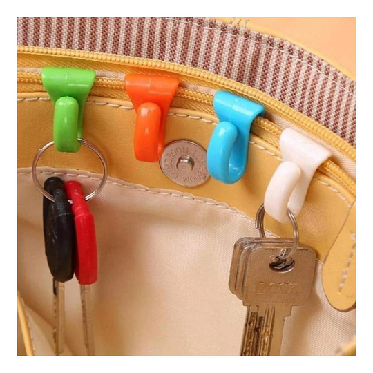 4x Taskekroge - Assorterede farver
