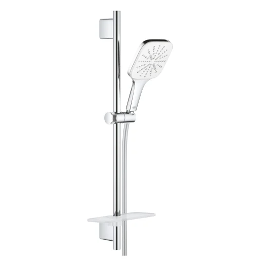 Grohe Rainshower SmartActive 130 Cube dusjstangsett m/EcoJoy, krom/moon white