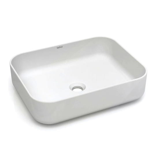 Bathco Dinan Bolleservant B50xd39cm - Porselen Hvit Matt