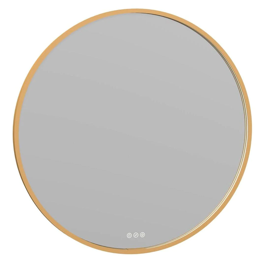 Dansani Moon Rammespeil LED -Ø75/90cm Børstet Messing / 75cm