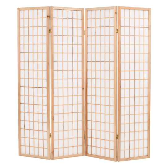 vidaXL foldbar 4-panels rumdeler japansk stil 160 x 170 cm naturfarvet