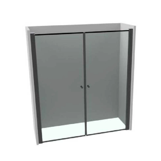Vikingbad Liam Dusjnisje Saloon B80-105cm Svart Matt / 100cm Klart Glass