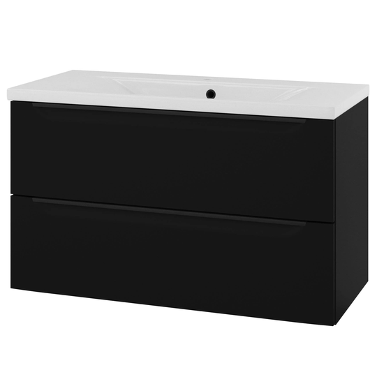 Linn Bad Mari D45cm Servantskap Svart Matt / 100cm 2 Skuffer