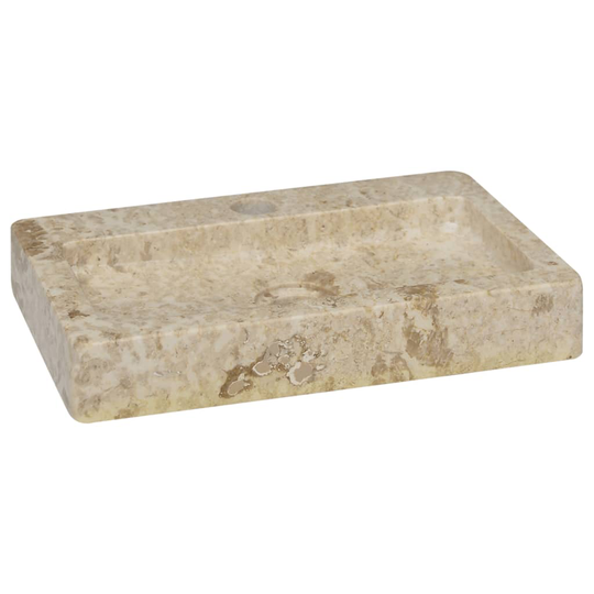 vidaXL håndvask 38x24x6,5 cm marmor cremefarvet