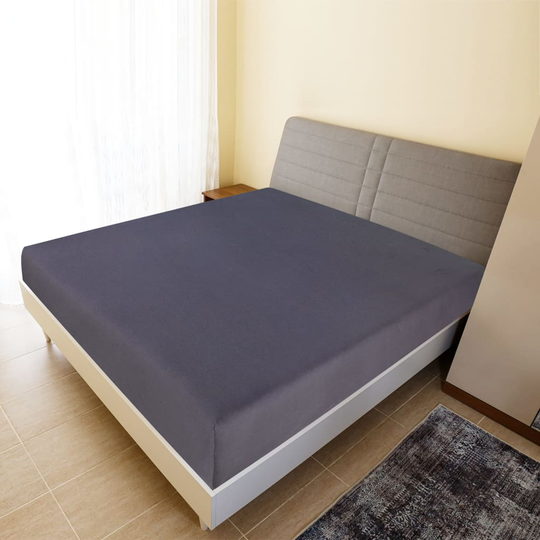 vidaXL stræklagner 2 stk. 90x200 cm jerseybomuld antracitgrå