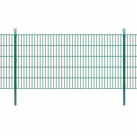 vidaXL 2D paneler og pæle til havehegn, 2.008x1.030 mm, 12 m, grønne