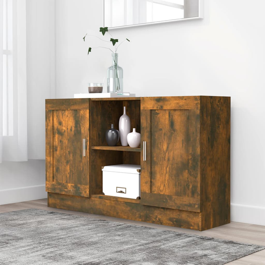 vidaXL skænk 120x30,5x70 cm konstrueret træ røget egetræsfarve