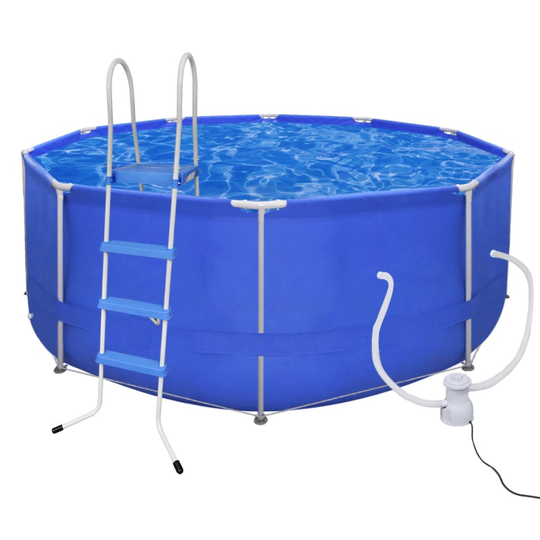vidaXL swimmingpool m. stige og filterpumpe 367 cm rund 1135 l/t.