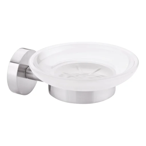Tesa Moon såpeskål, satinert glass/krom