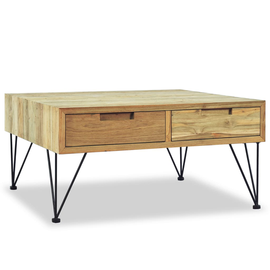 vidaXL sofabord 80 x 80 x 40 cm massivt teaktræ