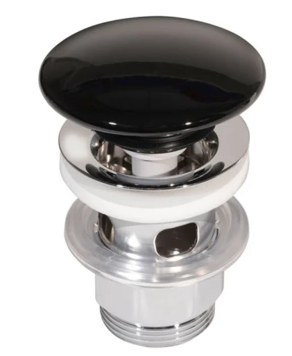 Gustavsberg Estetic push-open bunnventil 1 1/4", sort høyglans