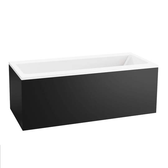 Vikingbad Kvadrat Duo Badekar 180-180 Svart Matt / 180cm Front&Endepanel
