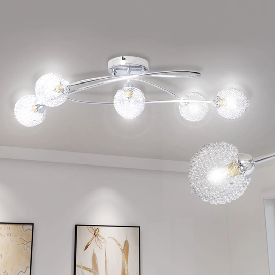 vidaXL loftslampe med trådnetskærme 5 G9-pærer