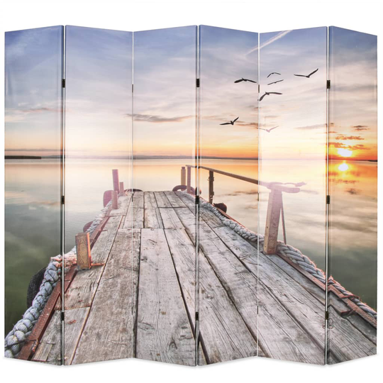 vidaXL foldbar rumdeler 228 x 170 cm sømotiv