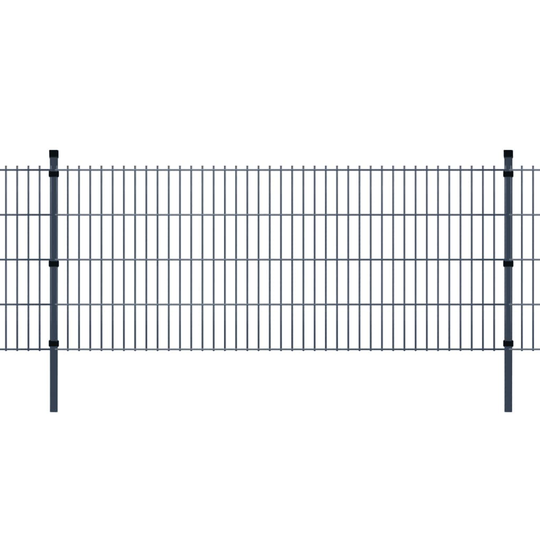vidaXL 2D paneler og pæle til havehegn, 2.008x1.030 mm, 22 m, grå