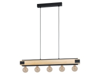 EGLO LAYHAM LANGBORD 5L SORT/BRÆNDT TRÆ