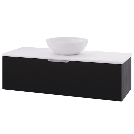 Linn Bad Selma Glatt Eikefiner D45cm Servantskap Svart eik / 120cm Senter