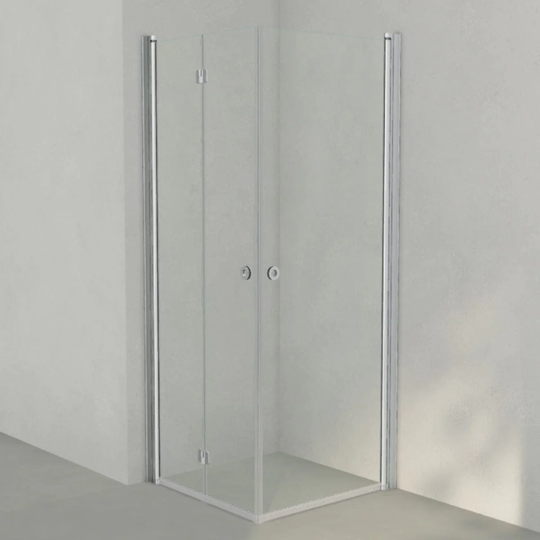 INR Iconic Nordic Rooms Dusjhjørne Linc 66 Flex Original Matt Aluminium / 80x80cm Venstre Hengslet