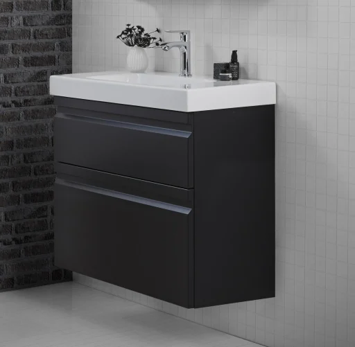 Dansani Luna møbelpakke 81,3x36 cm, Mini Menuet servant, hvit matt - Ekstra høy