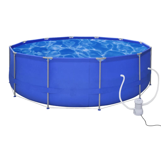 vidaXL swimmingpool 457 cm med filterpumpe rund 3028 l/t.