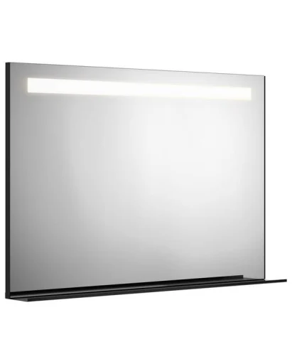 Gustavsberg speil med hylle, LED, 120x80,2 cm, sort