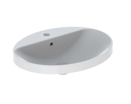 Geberit VariForm servant m/ tapphull & overløp, nedfelling, oval, 60x48 cm