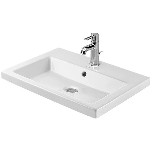 Duravit 2nd floor Servant m/Tapphull, Overløp & Glassert bakside - 60x43 cm