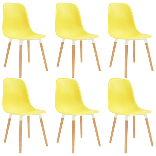 vidaXL spisebordsstole 6 stk. plastik gul