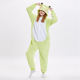 Voksne Kigurumi-pysjamas Frosk Dyr Onesie-pysjamas Flanellette Cosplay Til Damer og Herrer Jul Pysjamas med dyremotiv Tegnefilm Festival / høytid kostymer / Tr
