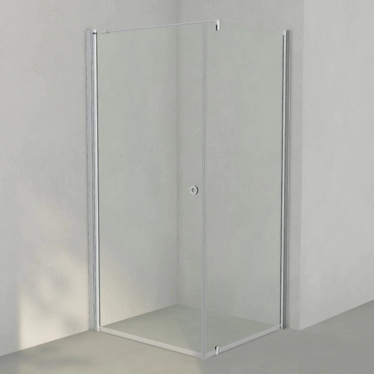INR Iconic Nordic Rooms Dusjhjørne Linc 13 Original Matt Aluminium / 100x90cm Klart Glass