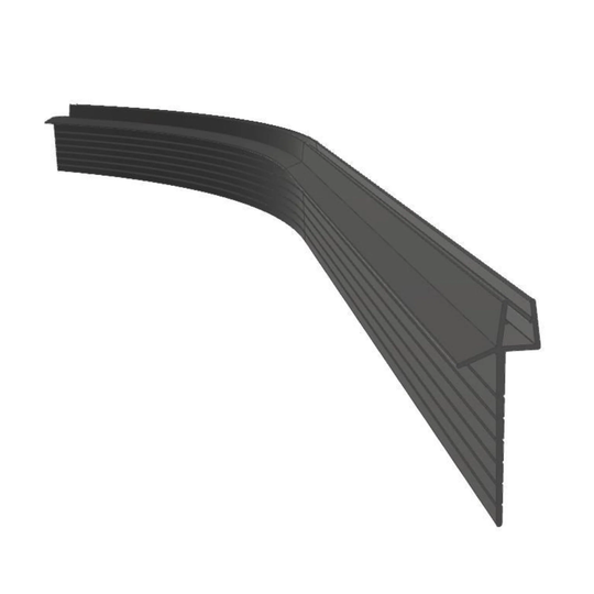 Vikingbad Subbelist Liam Buet PVC H51mm Rivbar - B79cm Svart Matt / Venstre