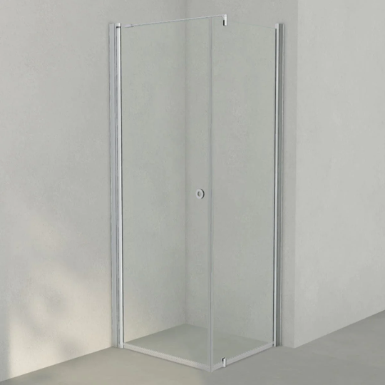 INR Iconic Nordic Rooms Dusjhjørne Linc 13 Original Matt Aluminium / 80x70cm Klart Glass