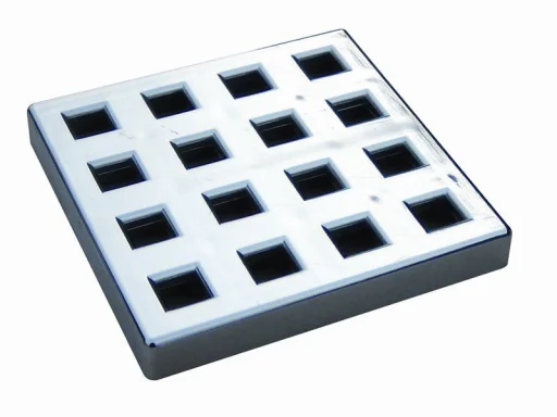Purus Forkromet plast rist 80x80mm