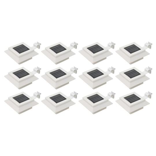 vidaXL udendørs solcellelamper 12 stk. LED firkantet 12 cm hvid