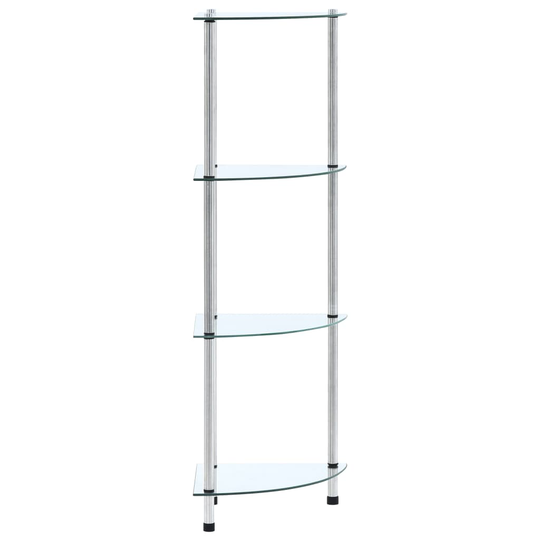 vidaXL reol 4 hylder 30x30x100 cm hærdet glas transparent