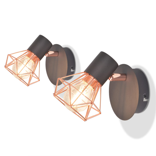 vidaXL væglamper 2 stk. med 2 LED-filamentpærer 8 W