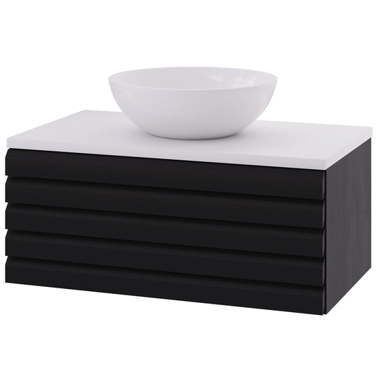 Linn Bad Selma Eikestav Heltre D45cm Servantskap Svart eik / 80cm Senter