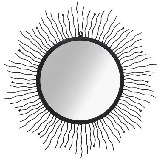 vidaXL vægspejl sunburst 80 cm sort