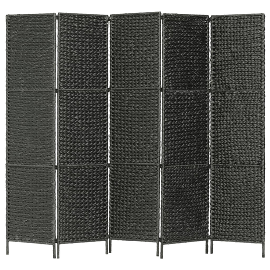 vidaXL rumdeler med 5 paneler 193 x 160 cm vandhyacint sort