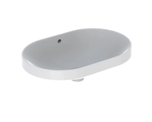 Geberit VariForm servant m/overløp, nedfelling, ellipse, 60x40 cm, med KeraTect