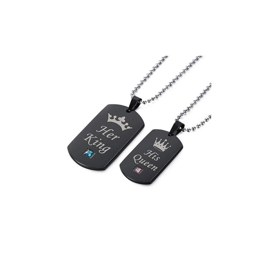 Her King / His Queen Dog Tag halskæde