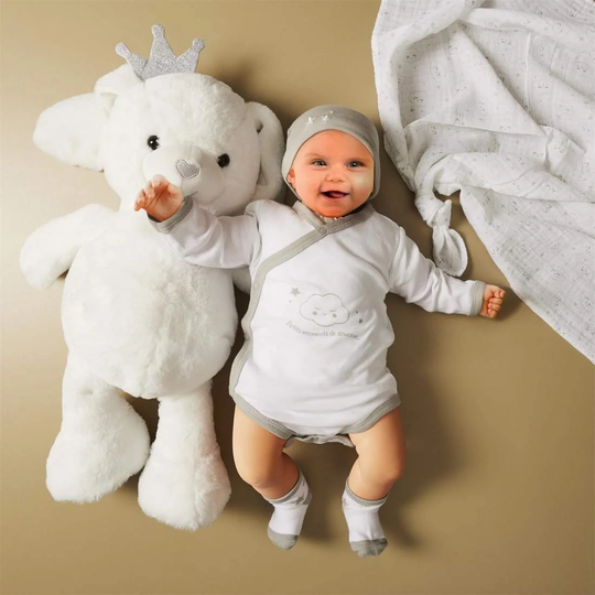 Tøjsæt til Baby - 3 dele - Hvid / Grå