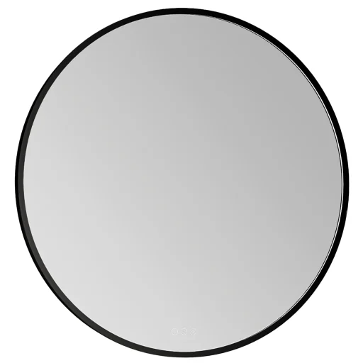 Dansani Moon rammespeil ø75 cm, svart, lysstyring