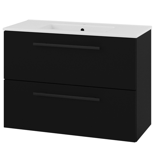 Linn Bad Ingrid Smal D35cm Servantskap Svart Matt / 80cm