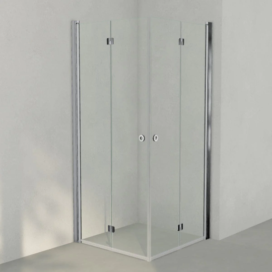INR Iconic Nordic Rooms Dusjhjørne Linc Angel Flex Original Krom / 90x90cm Klart Glass
