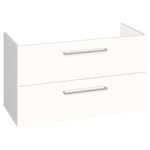 Dansani Mido+ servantskap med 2 skuffer till Lotto XL servant, bredde: 100 cm, blank hvit