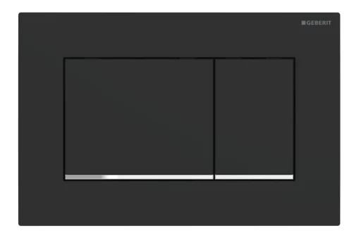 Geberit Sigma30 Betjeningsplate, Matt sort/Forkrommet blank