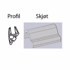 Vikingbad Magnetprofil og Skjøt for Oversvømmelsesvern 191cm Sølv Saloon-montering
