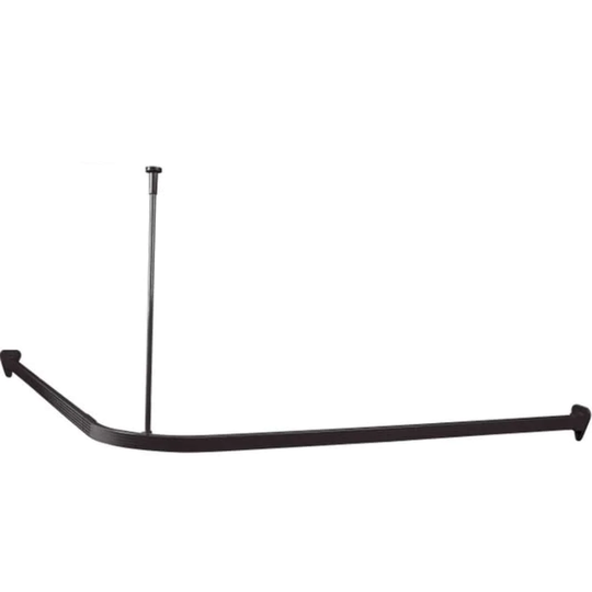Duschy Dusjforhengskinne med Takfeste - 90x90cm Hjørne Svart Matt